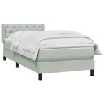 Casa si Gradina - Mobilier - Paturi si accesorii - Paturi - Pat box spring cu saltea, gri deschis, 80x210 cm, catifea - Infinity.ro