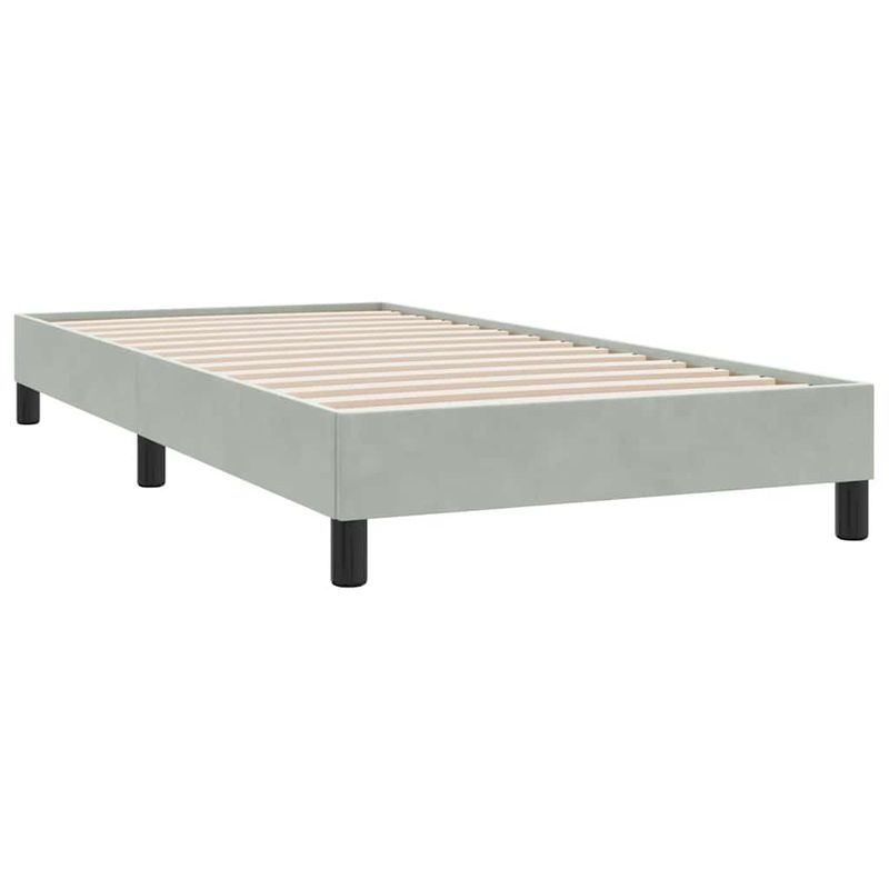 Casa si Gradina - Mobilier - Paturi si accesorii - Paturi - Pat box spring cu saltea, gri deschis, 80x210 cm, catifea - Infinity.ro