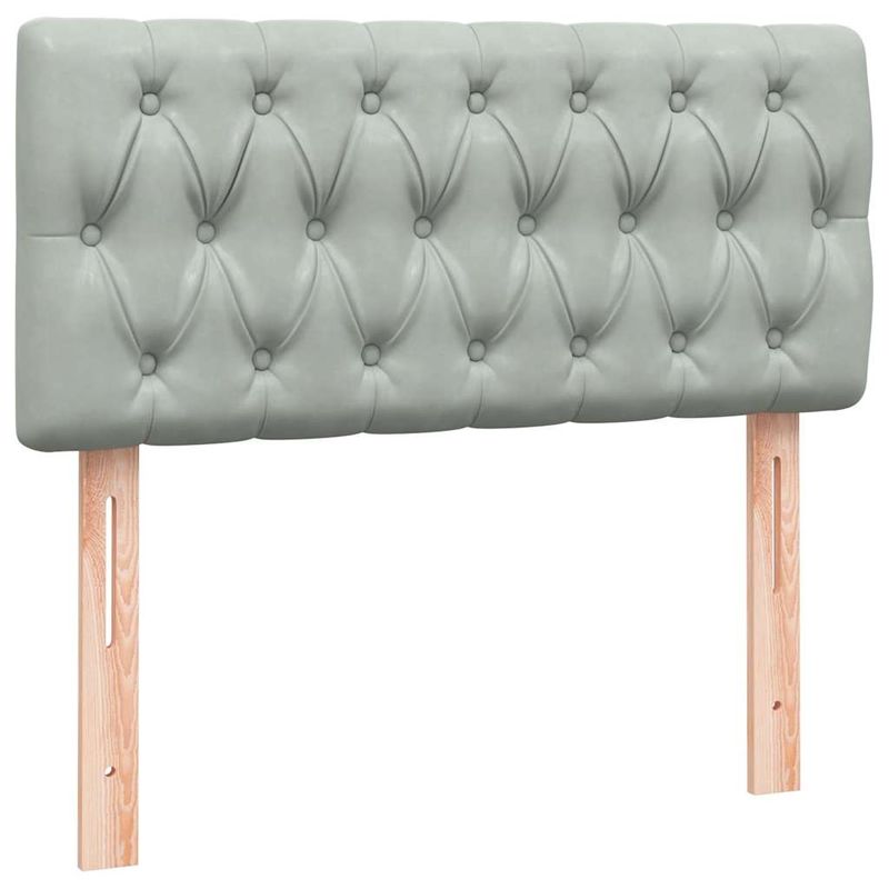 Casa si Gradina - Mobilier - Paturi si accesorii - Paturi - Pat box spring cu saltea, gri deschis, 80x210 cm, catifea - Infinity.ro