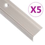 Casa si Gradina/Constructii/Scari si accesorii interioare/Scari lemn - Profile trepte in forma de L, 5 buc. sampanie 90 cm aluminiu - Infinity.ro
