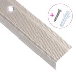 Casa si Gradina/Constructii/Scari si accesorii interioare/Scari lemn - Profile trepte in forma de L, 5 buc. sampanie 90 cm aluminiu - Infinity.ro