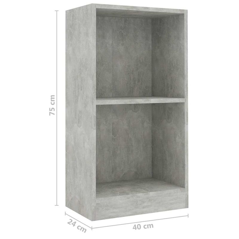 Casa si Gradina - Mobilier - Biblioteci si rafturi - Biblioteci - Biblioteca, gri beton, 40x24x75 cm, lemn prelucrat - Infinity.ro