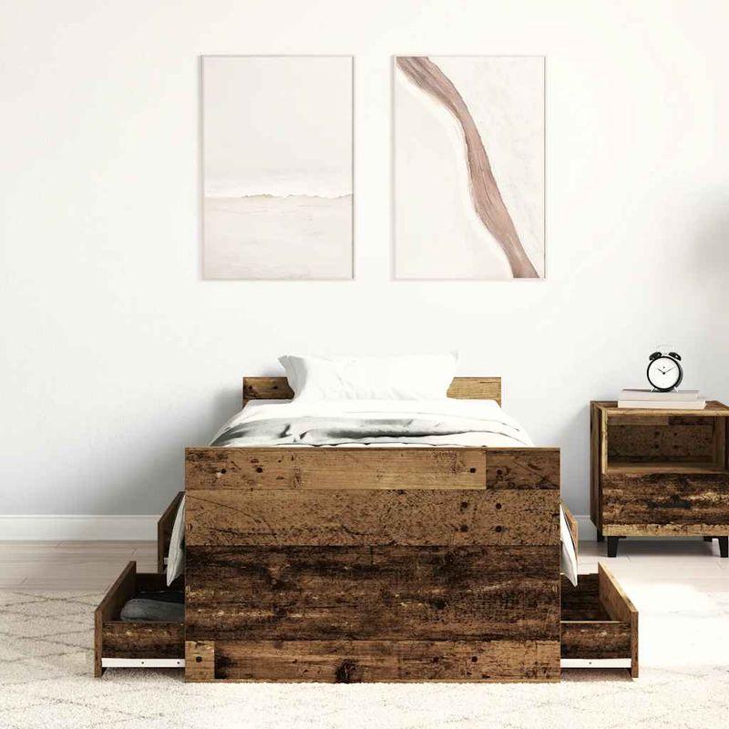Casa si Gradina - Mobilier - Paturi si accesorii - Paturi - Cadru de pat fara saltea Lemn vechi 90x200cm Lemn prelucrat - Infinity.ro
