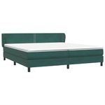 Casa si Gradina - Mobilier - Paturi si accesorii - Paturi - Pat cu arcuri cu saltele verde inchis 180x220 cm catifea, model unică și cuie de tapițerie - Infinity.ro