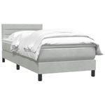 Casa si Gradina - Mobilier - Paturi si accesorii - Paturi - Pat box spring cu saltea, gri deschis, 90x210 cm, catifea - Infinity.ro