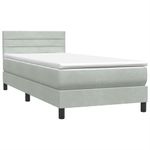 Casa si Gradina - Mobilier - Paturi si accesorii - Paturi - Pat box spring cu saltea, gri deschis, 90x210 cm, catifea - Infinity.ro