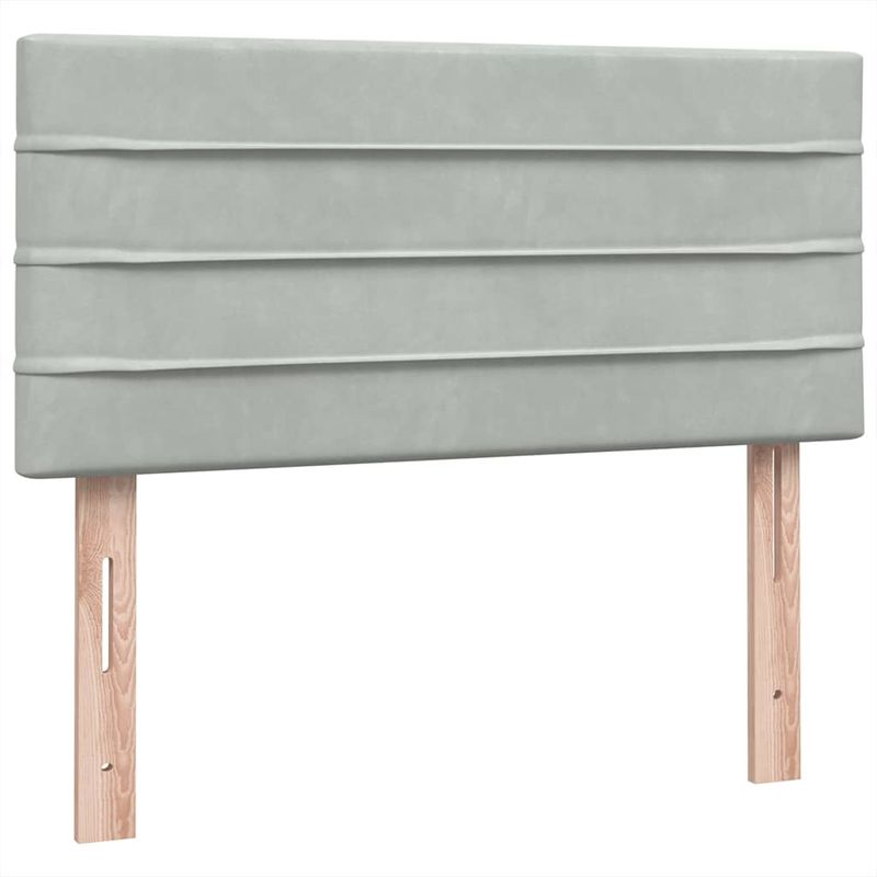 Casa si Gradina - Mobilier - Paturi si accesorii - Paturi - Pat box spring cu saltea, gri deschis, 90x210 cm, catifea - Infinity.ro
