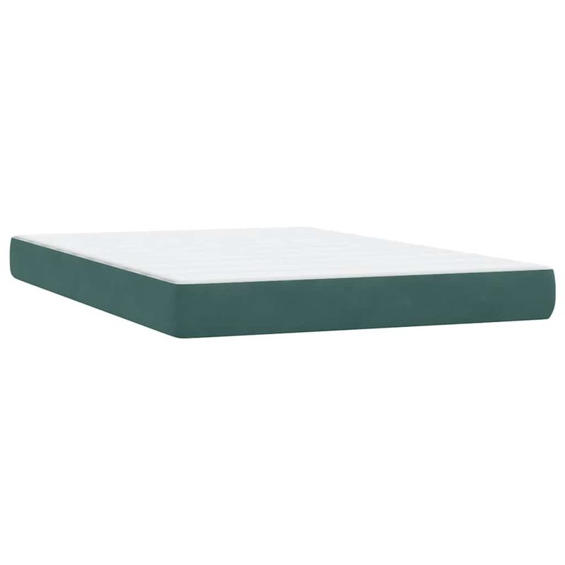 Casa si Gradina - Mobilier - Paturi si accesorii - Paturi - Pat box spring cu saltea, verde inchis, 160x210 cm, catifea - Infinity.ro