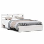 Casa si Gradina - Mobilier - Paturi si accesorii - Paturi - Cadru de pat cu tablie, alb, 150x200 cm lemn masiv pin - Infinity.ro