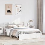 Casa si Gradina - Mobilier - Paturi si accesorii - Paturi - Cadru de pat cu tablie, alb, 150x200 cm lemn masiv pin - Infinity.ro