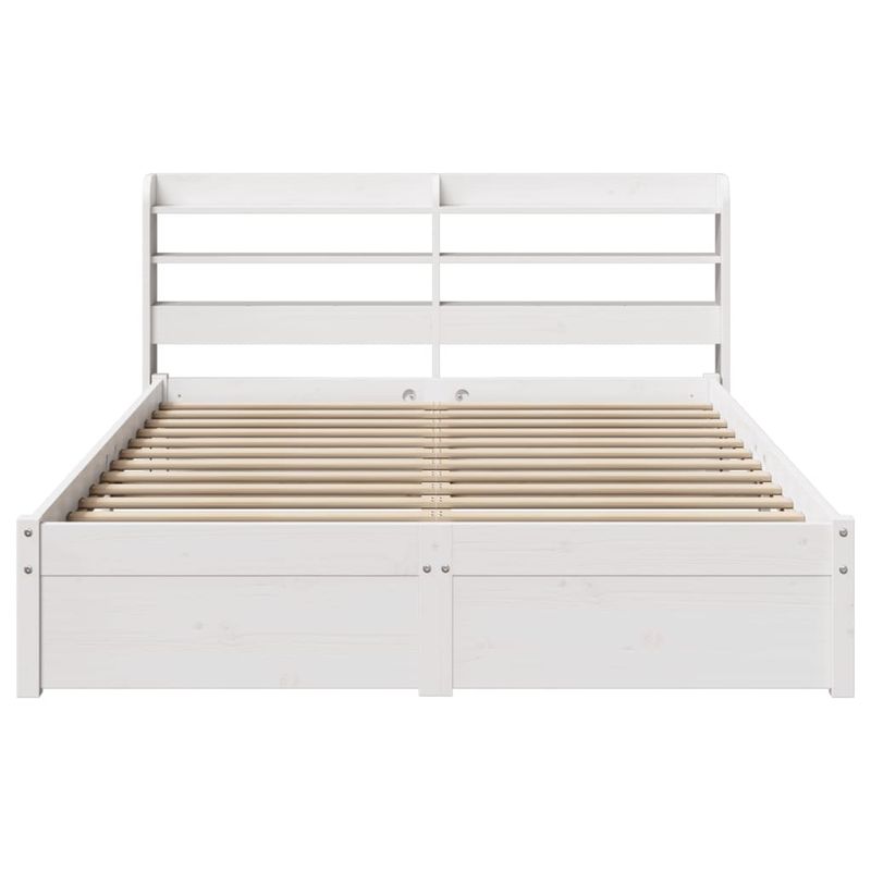 Casa si Gradina - Mobilier - Paturi si accesorii - Paturi - Cadru de pat cu tablie, alb, 150x200 cm lemn masiv pin - Infinity.ro