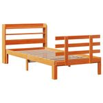 Casa si Gradina - Mobilier - Paturi si accesorii - Paturi - Cadru de pat cu tablie, maro ceruit, 100x200 cm, lemn masiv pin - Infinity.ro