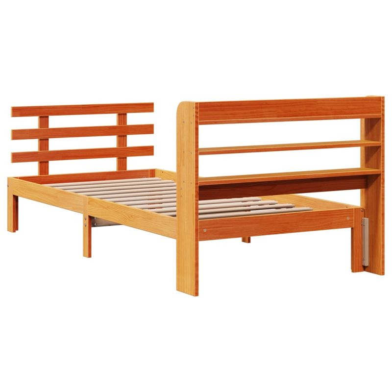 Casa si Gradina - Mobilier - Paturi si accesorii - Paturi - Cadru de pat cu tablie, maro ceruit, 100x200 cm, lemn masiv pin - Infinity.ro