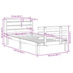 Casa si Gradina - Mobilier - Paturi si accesorii - Paturi - Cadru de pat cu tablie, maro ceruit, 100x200 cm, lemn masiv pin - Infinity.ro