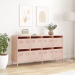 Casa si Gradina - Mobilier - Comode si corpuri - Comode - Dulap, roz, 135x39x73,5 cm, otel laminat la rece - Infinity.ro