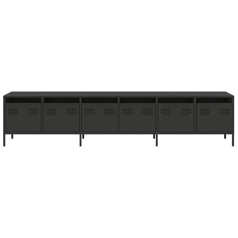 Casa si Gradina - Mobilier - Comode si corpuri - Comode - Dulap TV, negru, 202x39x43,5 cm, otel laminat la rece - Infinity.ro