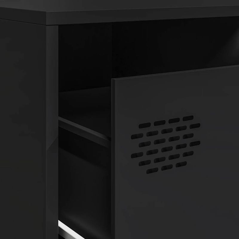 Casa si Gradina - Mobilier - Comode si corpuri - Comode - Dulap TV, negru, 202x39x43,5 cm, otel laminat la rece - Infinity.ro
