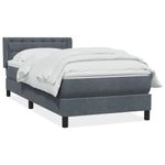 Casa si Gradina - Mobilier - Paturi si accesorii - Paturi - Pat box spring cu saltea, gri inchis, 90x220 cm, catifea - Infinity.ro