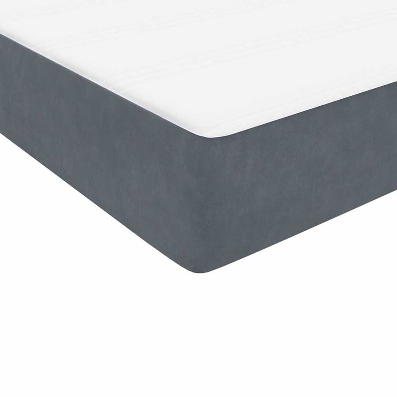 Casa si Gradina - Mobilier - Paturi si accesorii - Paturi - Pat box spring cu saltea, gri inchis, 90x220 cm, catifea - Infinity.ro