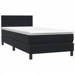 Casa si Gradina - Mobilier - Paturi si accesorii - Paturi - Pat box spring cu saltea, negru, 90x210 cm, catifea - Infinity.ro