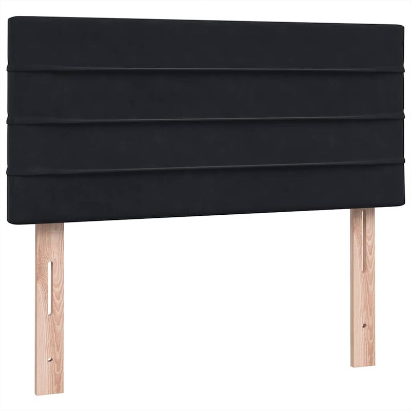 Casa si Gradina - Mobilier - Paturi si accesorii - Paturi - Pat box spring cu saltea, negru, 90x210 cm, catifea - Infinity.ro