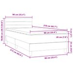 Casa si Gradina - Mobilier - Paturi si accesorii - Paturi - Pat box spring cu saltea, negru, 90x210 cm, catifea - Infinity.ro
