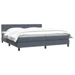 Casa si Gradina - Mobilier - Paturi si accesorii - Paturi - Pat box spring cu saltea, gri inchis, 180x220 cm, catifea - Infinity.ro