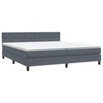 Casa si Gradina - Mobilier - Paturi si accesorii - Paturi - Pat box spring cu saltea, gri inchis, 180x220 cm, catifea - Infinity.ro