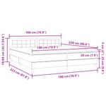 Casa si Gradina - Mobilier - Paturi si accesorii - Paturi - Pat box spring cu saltea, gri inchis, 180x220 cm, catifea - Infinity.ro