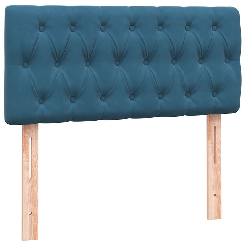Casa si Gradina - Mobilier - Paturi si accesorii - Paturi - Pat box spring cu saltea, albastru inchis, 80x210 cm, catifea - Infinity.ro