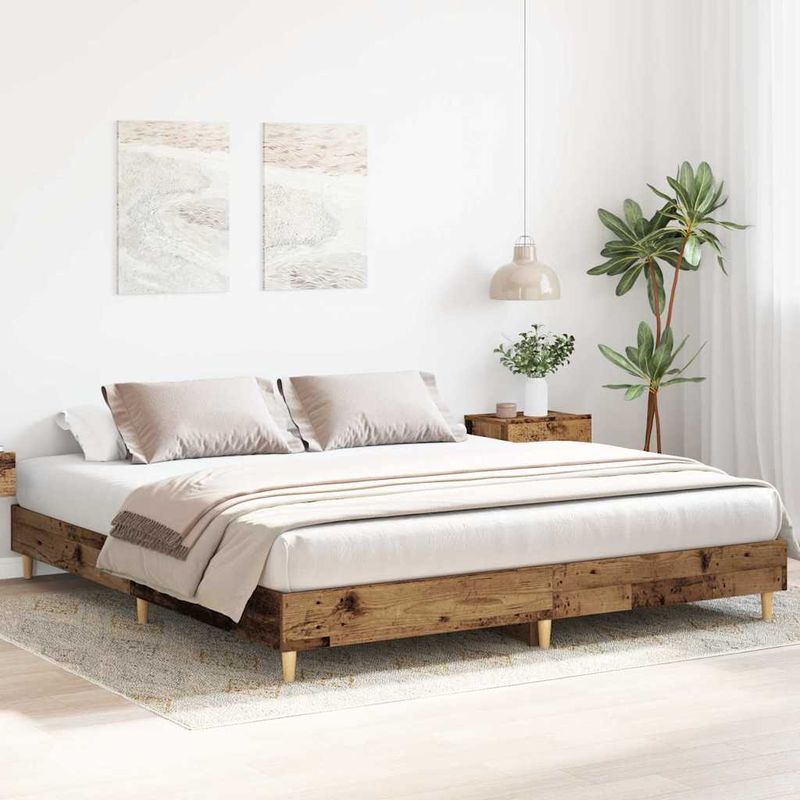 Casa si Gradina - Mobilier - Paturi si accesorii - Paturi - Cadru de pat fara saltea Lemn vechi 160x200cm Lemn prelucrat - Infinity.ro