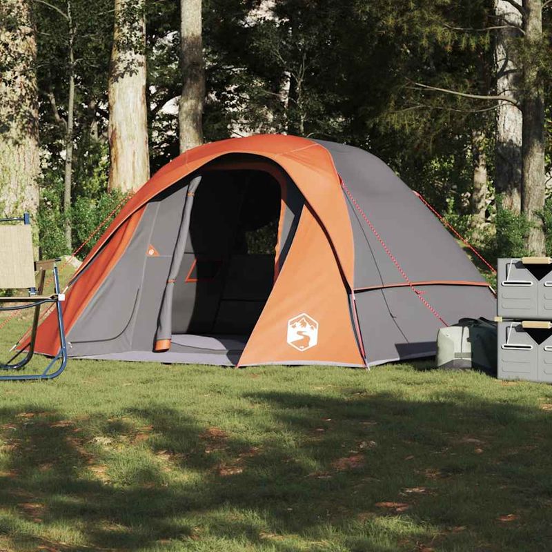 Sport si Outdoor - Camping - Corturi camping - Cort de camping pentru 6 persoane, gri/portocaliu, impermeabil - Infinity.ro