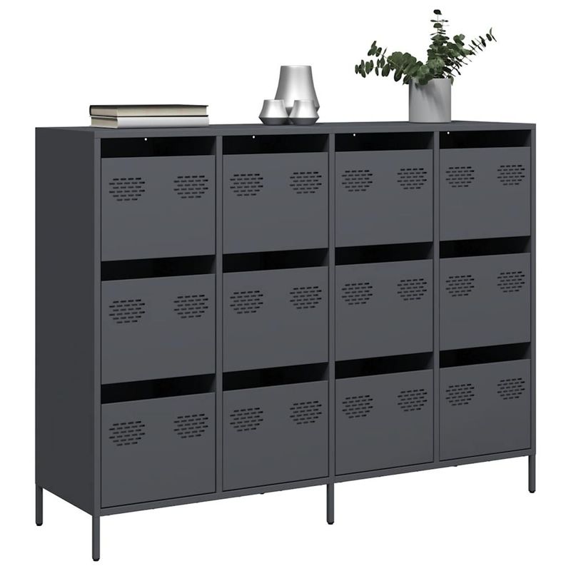 Casa si Gradina - Mobilier - Comode si corpuri - Comode - Dulap, antracit, 135x39x103,5 cm, otel laminat la rece - Infinity.ro