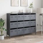 Casa si Gradina - Mobilier - Comode si corpuri - Comode - Dulap, antracit, 135x39x103,5 cm, otel laminat la rece - Infinity.ro
