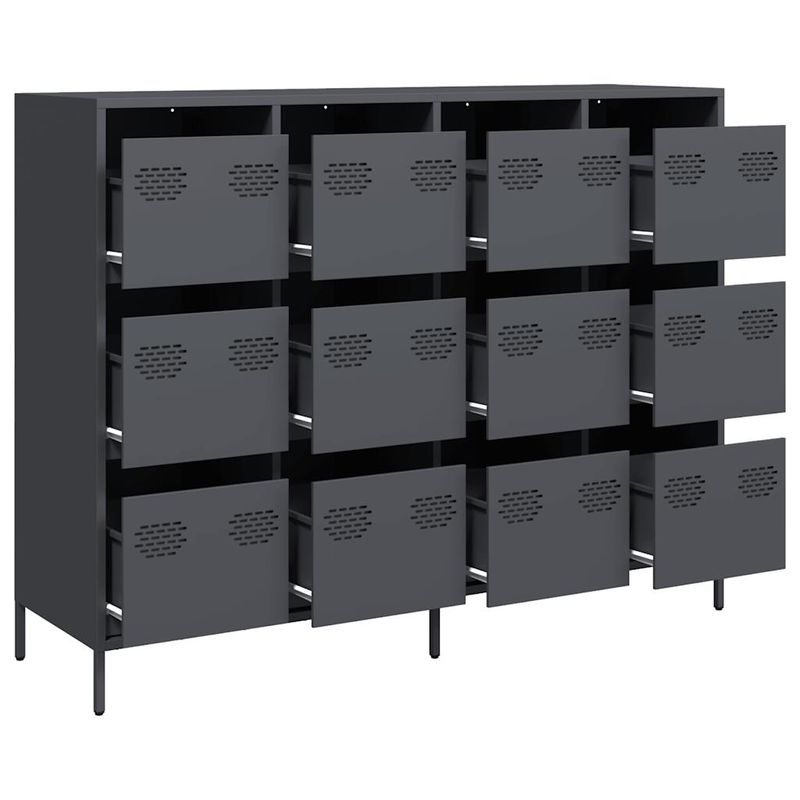 Casa si Gradina - Mobilier - Comode si corpuri - Comode - Dulap, antracit, 135x39x103,5 cm, otel laminat la rece - Infinity.ro