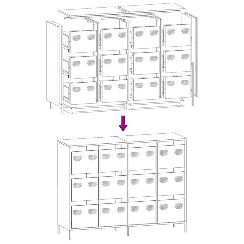 Casa si Gradina - Mobilier - Comode si corpuri - Comode - Dulap, antracit, 135x39x103,5 cm, otel laminat la rece - Infinity.ro