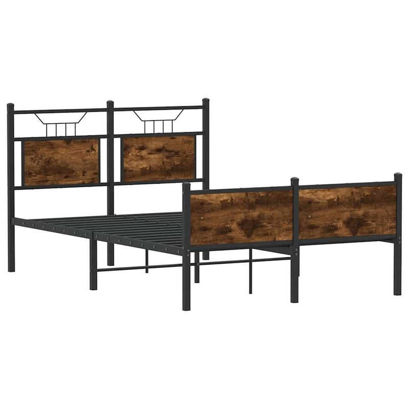 Casa si Gradina - Mobilier - Paturi si accesorii - Paturi - Cadru pat fara saltea stejar fumuriu 120x190 cm, lemn prelucrat - Infinity.ro