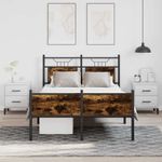 Casa si Gradina - Mobilier - Paturi si accesorii - Paturi - Cadru pat fara saltea stejar fumuriu 120x190 cm, lemn prelucrat - Infinity.ro