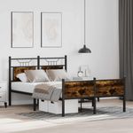 Casa si Gradina - Mobilier - Paturi si accesorii - Paturi - Cadru pat fara saltea stejar fumuriu 120x190 cm, lemn prelucrat - Infinity.ro