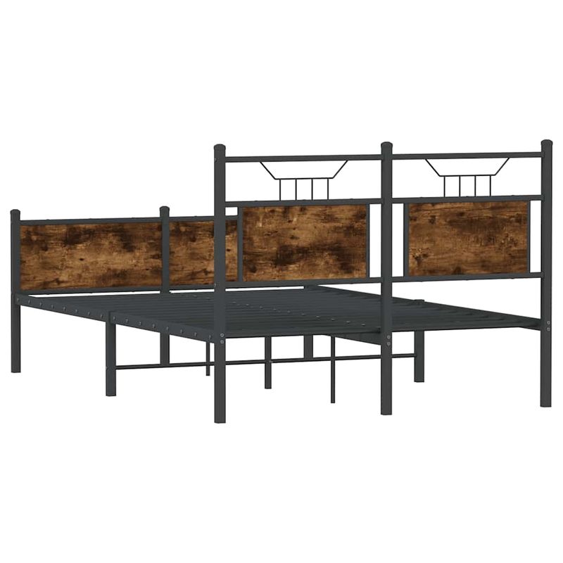 Casa si Gradina - Mobilier - Paturi si accesorii - Paturi - Cadru pat fara saltea stejar fumuriu 120x190 cm, lemn prelucrat - Infinity.ro