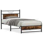 Casa si Gradina - Mobilier - Paturi si accesorii - Paturi - Cadru pat fara saltea, stejar fumuriu 100x190 cm lemn prelucrat - Infinity.ro