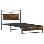 Casa si Gradina - Mobilier - Paturi si accesorii - Paturi - Cadru pat fara saltea, stejar fumuriu 100x190 cm lemn prelucrat - Infinity.ro