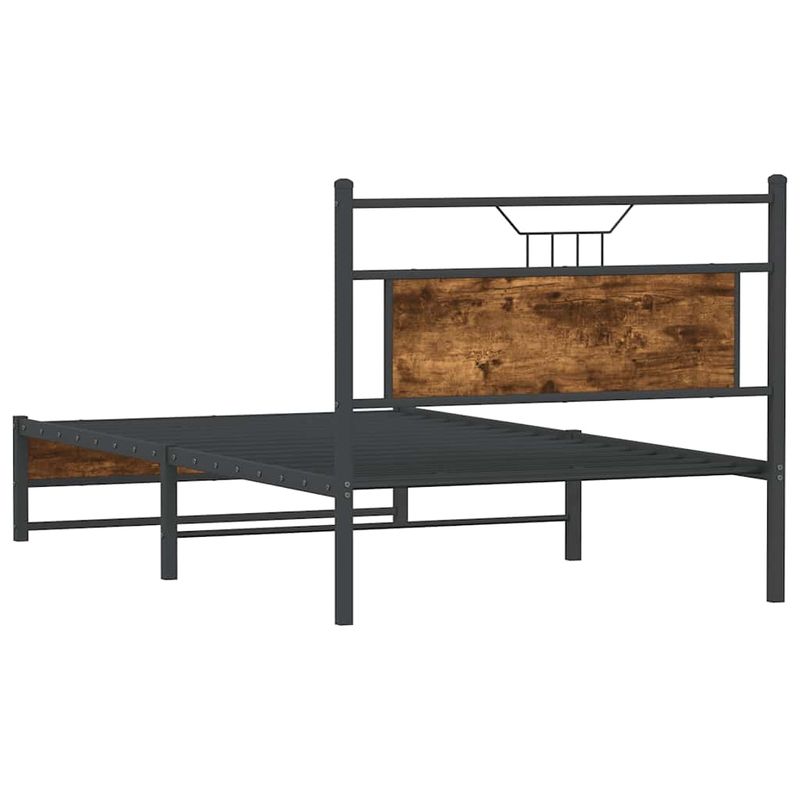 Casa si Gradina - Mobilier - Paturi si accesorii - Paturi - Cadru pat fara saltea, stejar fumuriu 100x190 cm lemn prelucrat - Infinity.ro