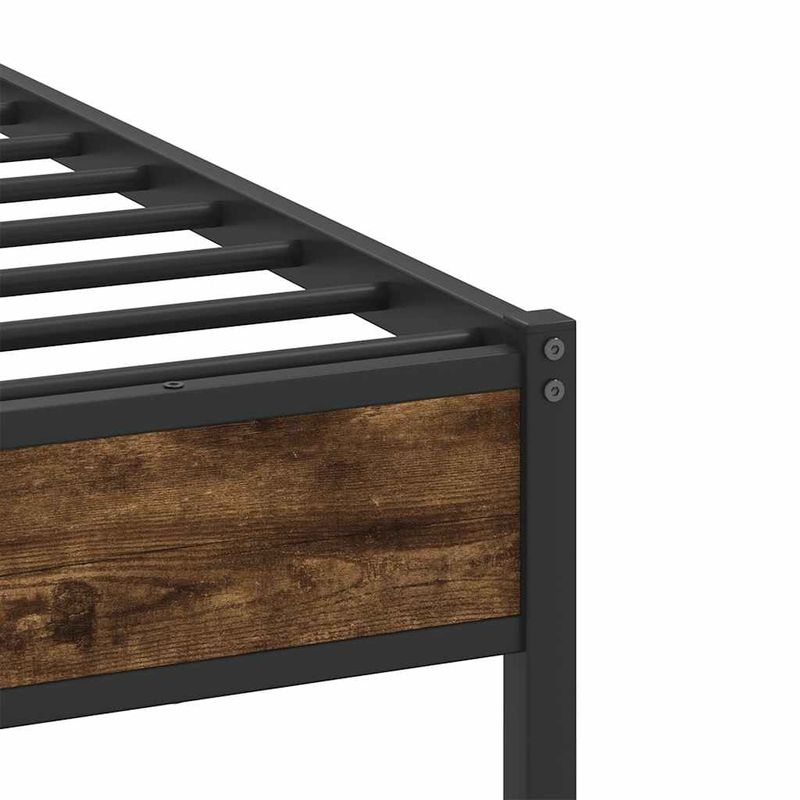 Casa si Gradina - Mobilier - Paturi si accesorii - Paturi - Cadru pat fara saltea, stejar fumuriu 100x190 cm lemn prelucrat - Infinity.ro