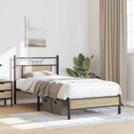 Casa si Gradina - Mobilier - Paturi si accesorii - Paturi - Cadru pat fara saltea stejar sonoma, 90x200 cm, lemn prelucrat - Infinity.ro
