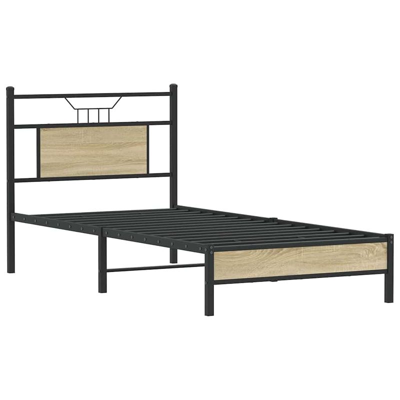 Casa si Gradina - Mobilier - Paturi si accesorii - Paturi - Cadru pat fara saltea stejar sonoma, 90x200 cm, lemn prelucrat - Infinity.ro