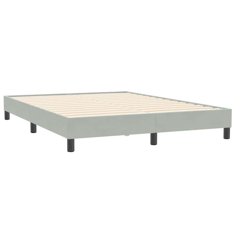 Casa si Gradina - Mobilier - Paturi si accesorii - Paturi - Pat box spring cu saltea, gri deschis, 160x210 cm, catifea - Infinity.ro