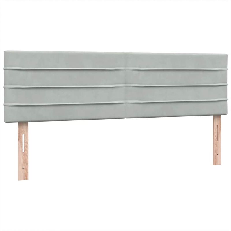 Casa si Gradina - Mobilier - Paturi si accesorii - Paturi - Pat box spring cu saltea, gri deschis, 160x210 cm, catifea - Infinity.ro