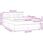 Casa si Gradina - Mobilier - Paturi si accesorii - Paturi - Pat box spring cu saltea, gri deschis, 160x210 cm, catifea - Infinity.ro