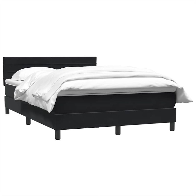 Casa si Gradina - Mobilier - Paturi si accesorii - Paturi - Pat box spring cu saltea, negru, 160x210 cm, catifea - Infinity.ro
